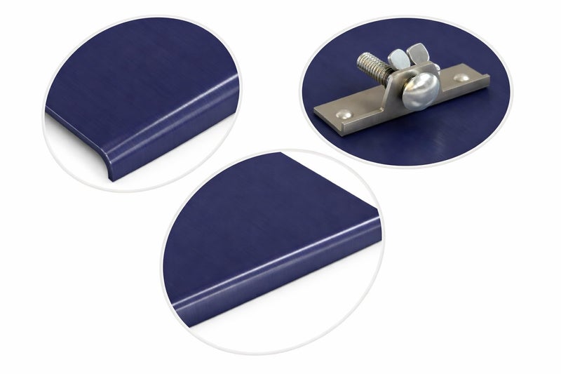 Bon Blue Steel Walking Edger Concrete Edging Tool 9 in. x 10 in. with 3/8 in. Radius and 1/2 in. Depth Two-Way Flatwork Sidewalk Slab Finishing Edger - Handle Sold Separately - Image 4